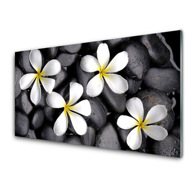 Glass Print Flowers floral white