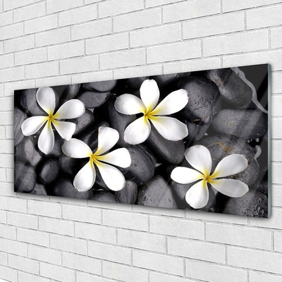 Glass Print Flowers floral white