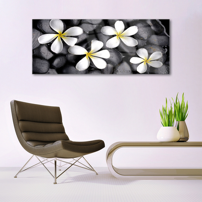 Glass Print Flowers floral white