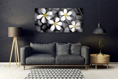 Glass Print Flowers floral white