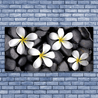 Glass Print Flowers floral white