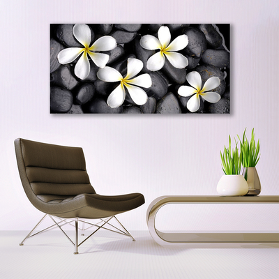 Glass Print Flowers floral white