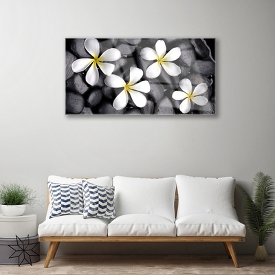 Glass Print Flowers floral white