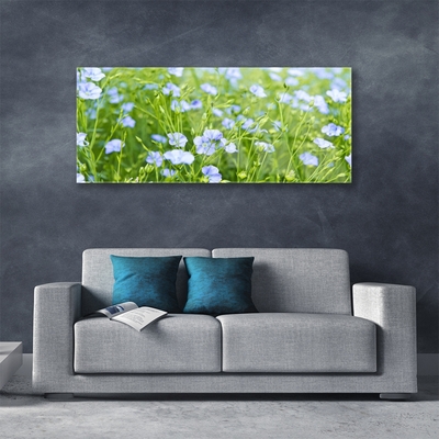 Glass Print Flowers grass nature purple green