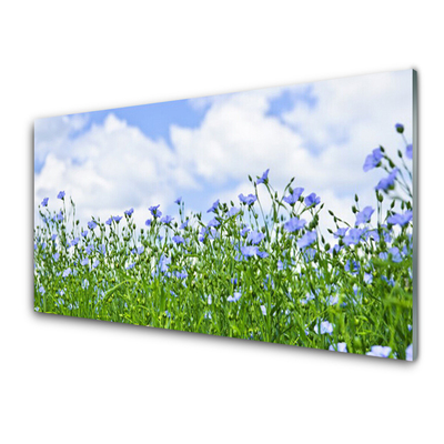 Glass Print Flowers nature purple green