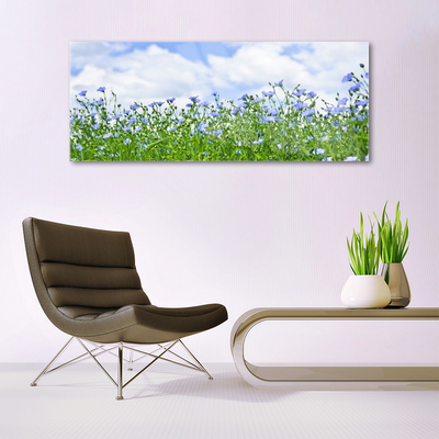 Glass Print Flowers nature purple green