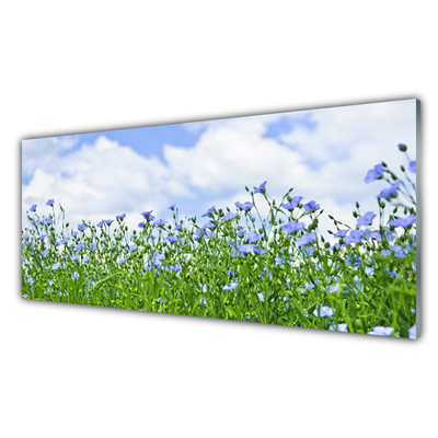 Glass Print Flowers nature purple green