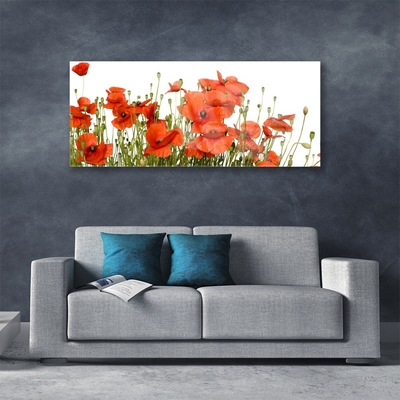 Glass Print Poppies floral red