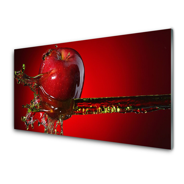 Glass Print Apple water kitchen red