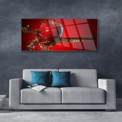 Glass Print Apple water kitchen red