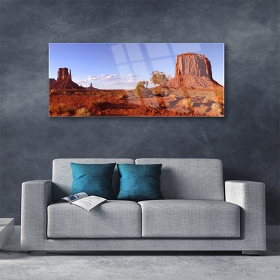 Glass Print Desert landscape brown green