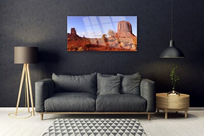 Glass Print Desert landscape brown green