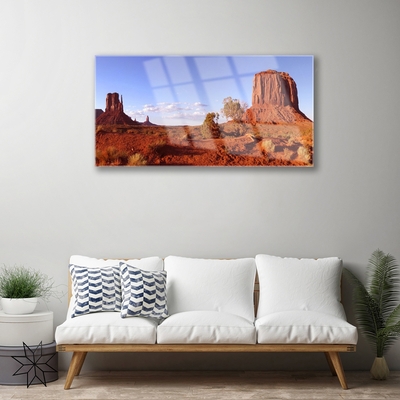 Glass Print Desert landscape brown green