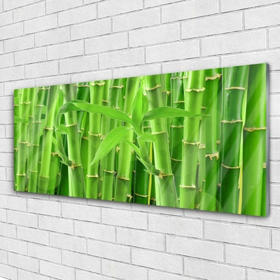 Glass Print Bamboo stalk floral green