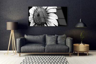 Glass Print Flower floral grey