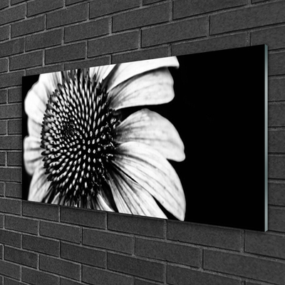 Glass Print Flower floral grey