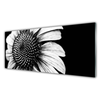 Glass Print Flower floral grey