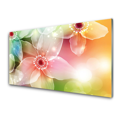 Glass Print Flowers art multi