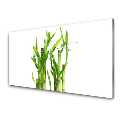 Glass Print Bamboo stalks floral green