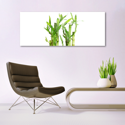 Glass Print Bamboo stalks floral green