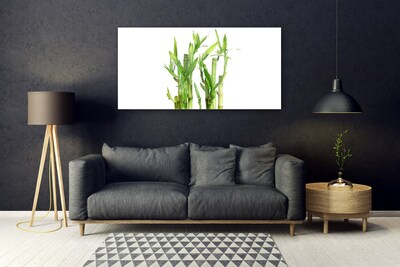 Glass Print Bamboo stalks floral green