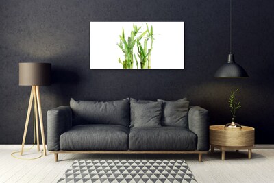 Glass Print Bamboo stalks floral green