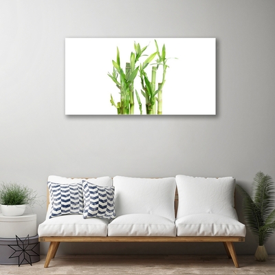 Glass Print Bamboo stalks floral green