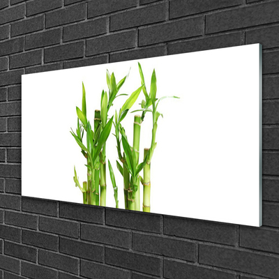 Glass Print Bamboo stalks floral green