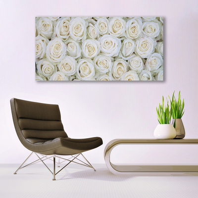 Glass Print Roses floral white