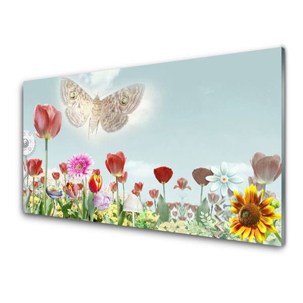 Glass Print Flowers nature multi