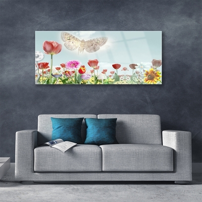 Glass Print Flowers nature multi