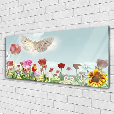 Glass Print Flowers nature multi