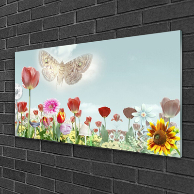 Glass Print Flowers nature multi