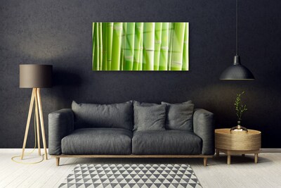 Glass Print Bamboo stalks floral green