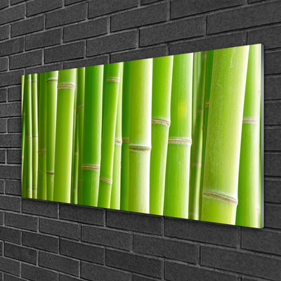 Glass Print Bamboo stalks floral green