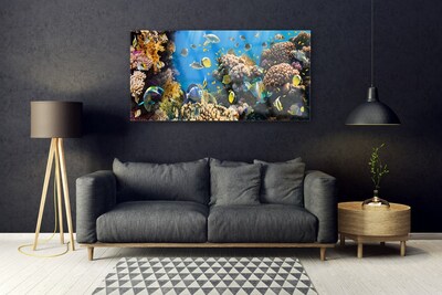 Glass Print Coral reef nature multi