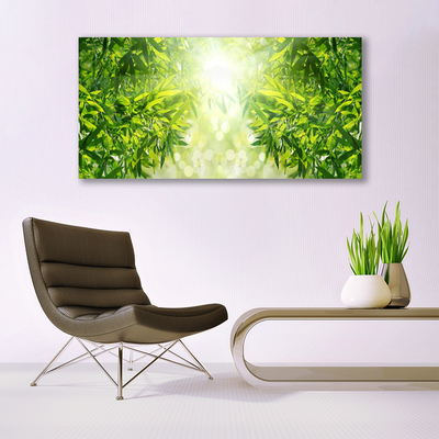 Glass Print Leaves nature green