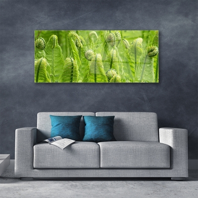 Glass Wall Art Plants floral green