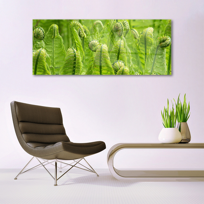 Glass Wall Art Plants floral green