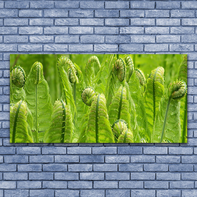 Glass Wall Art Plants floral green