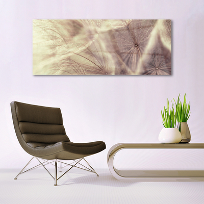 Glass Wall Art Dandelion floral grey