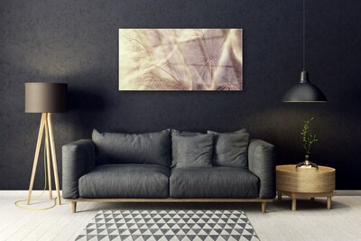 Glass Wall Art Dandelion floral grey