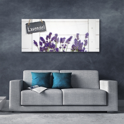 Glass Wall Art Flowers floral purple