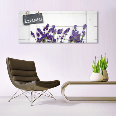 Glass Wall Art Flowers floral purple