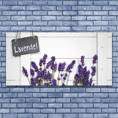 Glass Wall Art Flowers floral purple