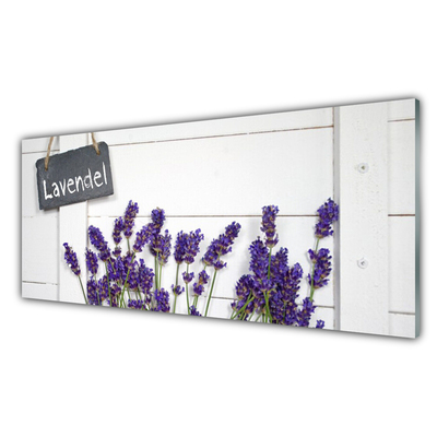 Glass Wall Art Flowers floral purple