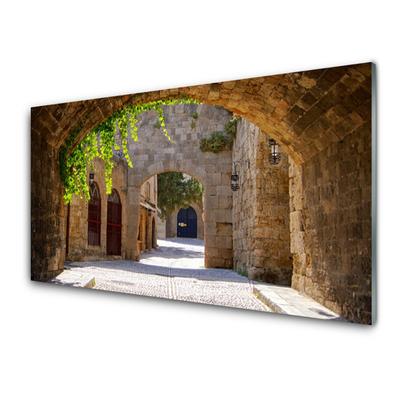Glass Wall Art Tunnel architecture brown grey