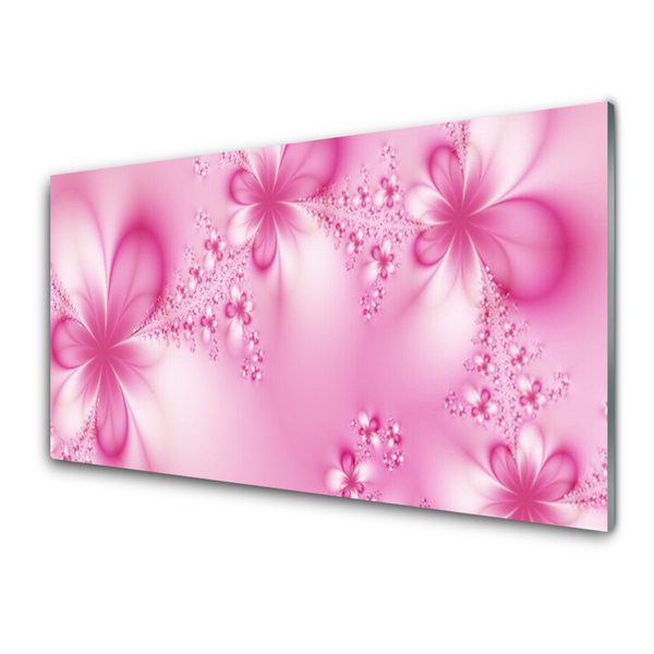 Glass Wall Art Abstract art pink