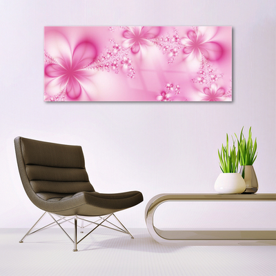 Glass Wall Art Abstract art pink