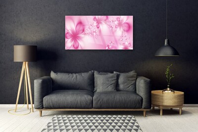 Glass Wall Art Abstract art pink